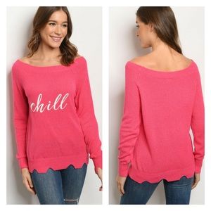 Pink Chill Embroidered Sweater